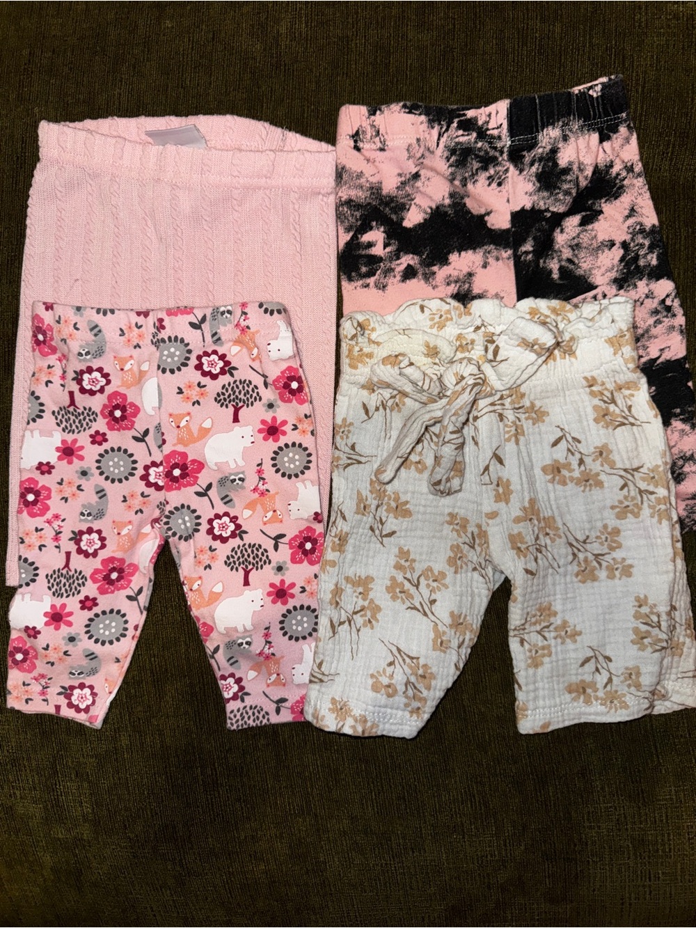 Bundle of 4 Multi Colored Pants 0-3M
